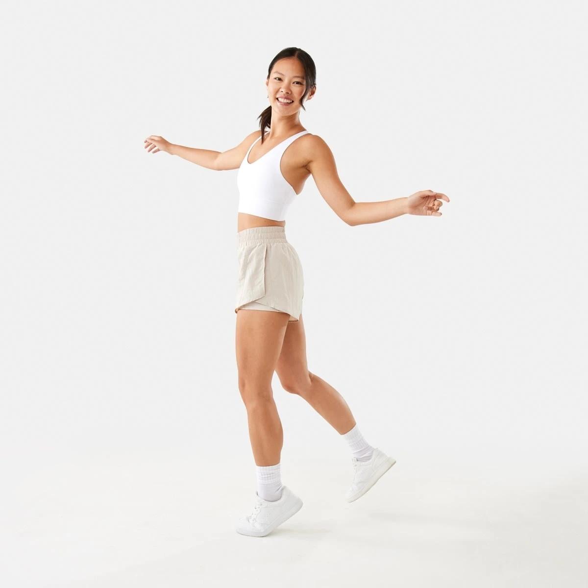 3 Active Womens Retro Running Shorts Peak Grey, 3 of 7