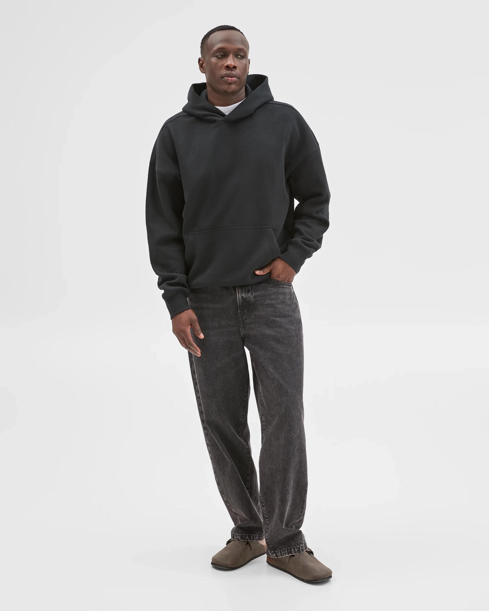 1 Commons Australian Cotton Blend Heavyweight Oversized Hoodie BLACK, 1 of 7