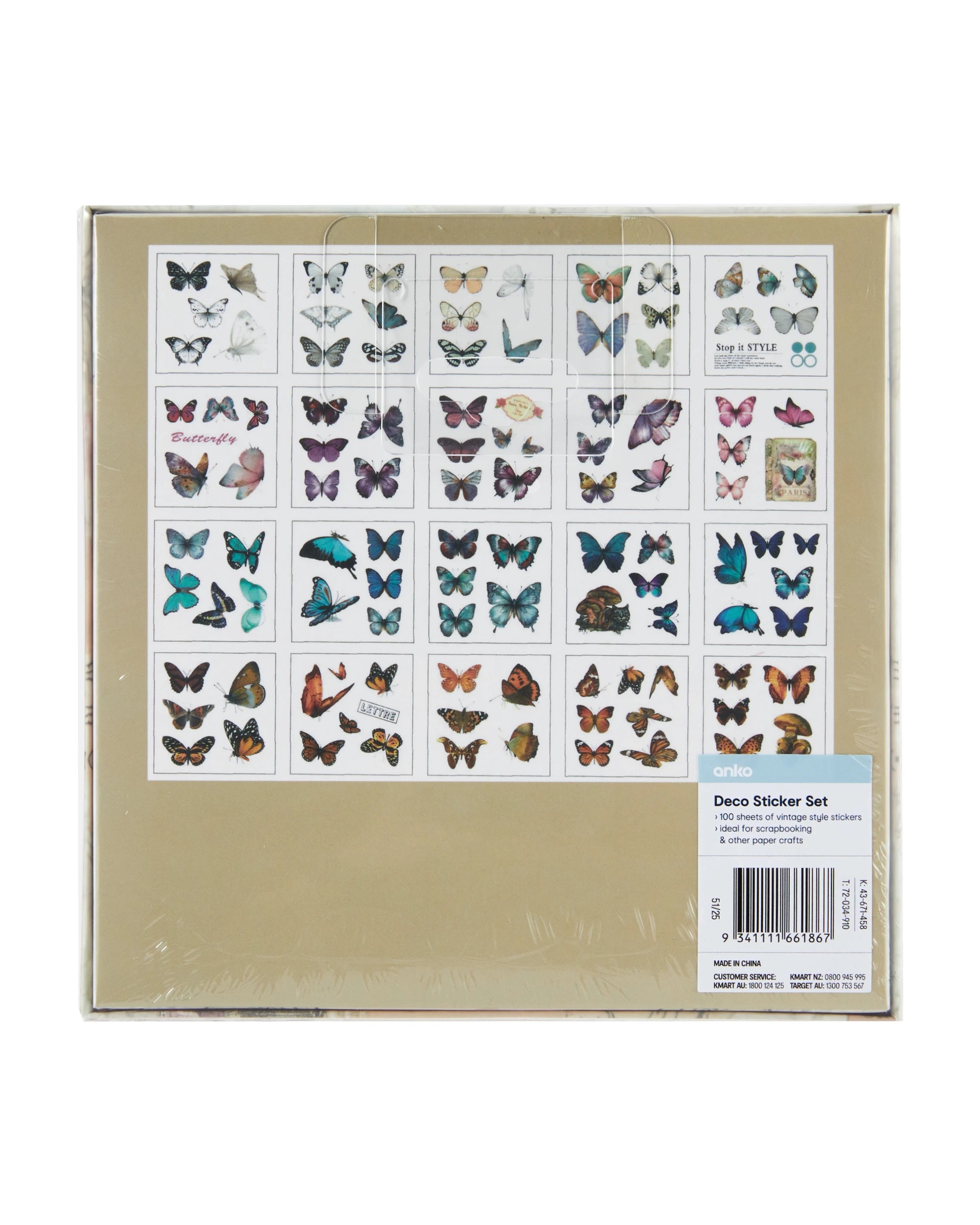 4 100 Piece Deco Sticker Set - Butterfly, 4 of 4