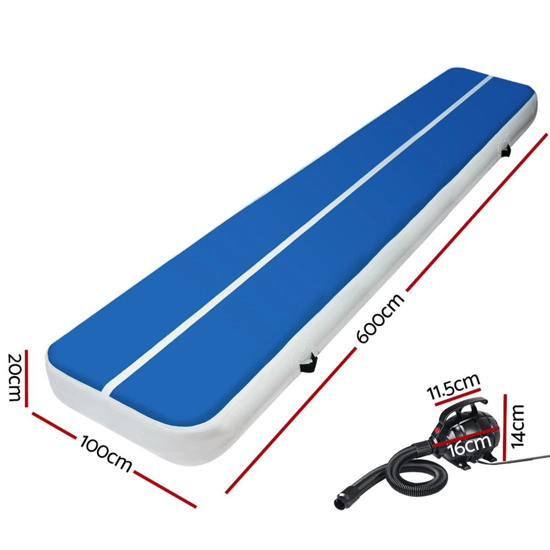 2 Everfit 6M Air Track Gymnastics Tumbling Exercise Yoga Mat W/ Pump Inflatable - Multi, 2 of 7