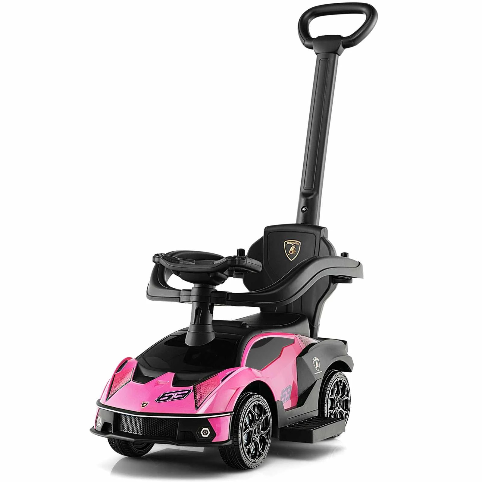 1 Costway Lamborghini Licensed Ride On Push Car Sliding Walking Toy - Pink, 1 of 1