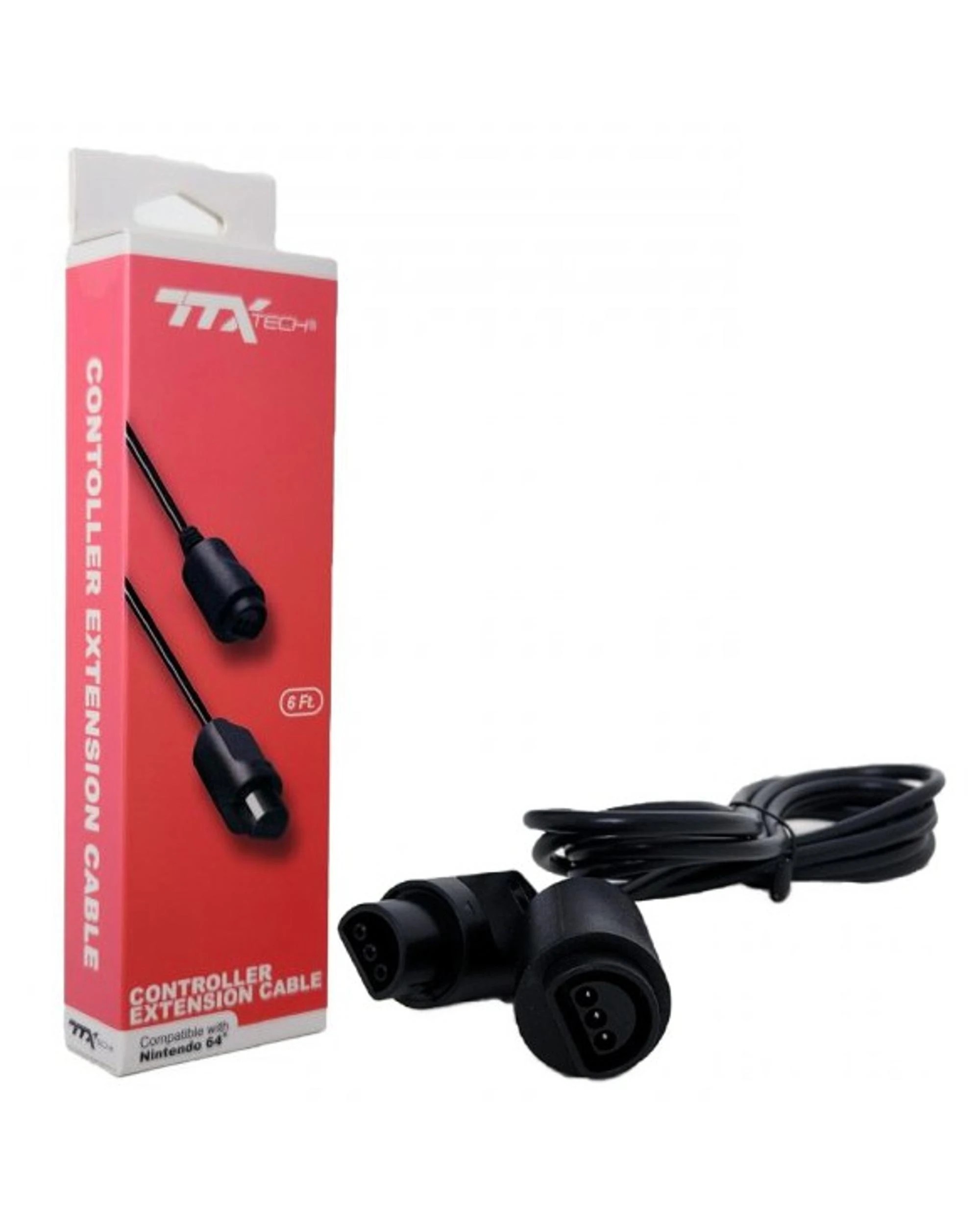 1 TTX Tech 6ft Controller Extension Cable for N64, 1 of 4