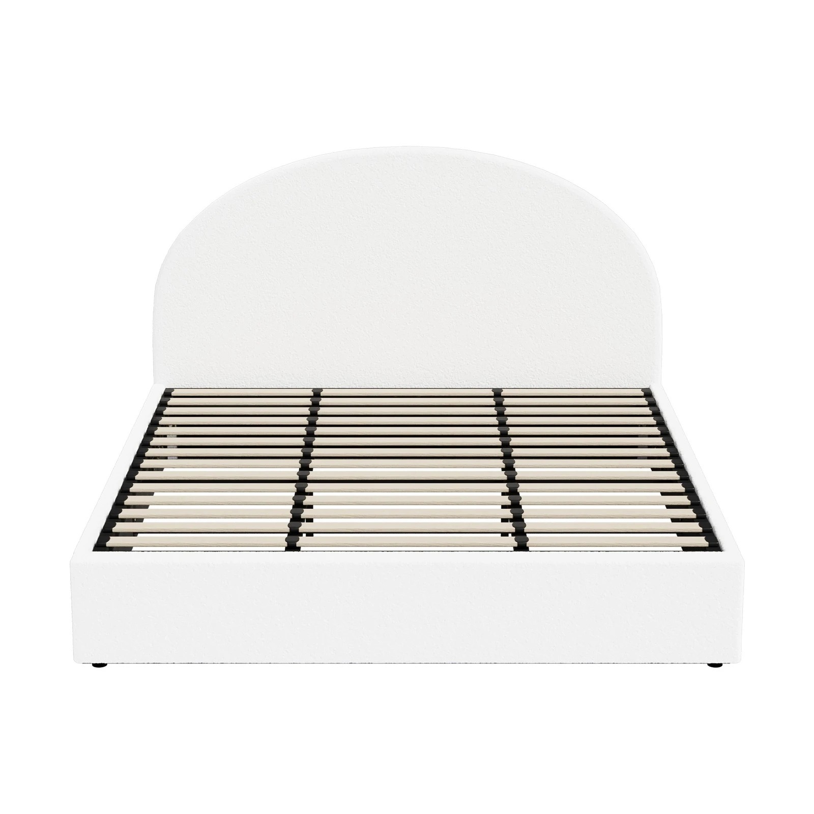7 Oikiture Bed Frame King Size With Gas Lift Storage Base LED Lights Boucle - White, 7 of 8