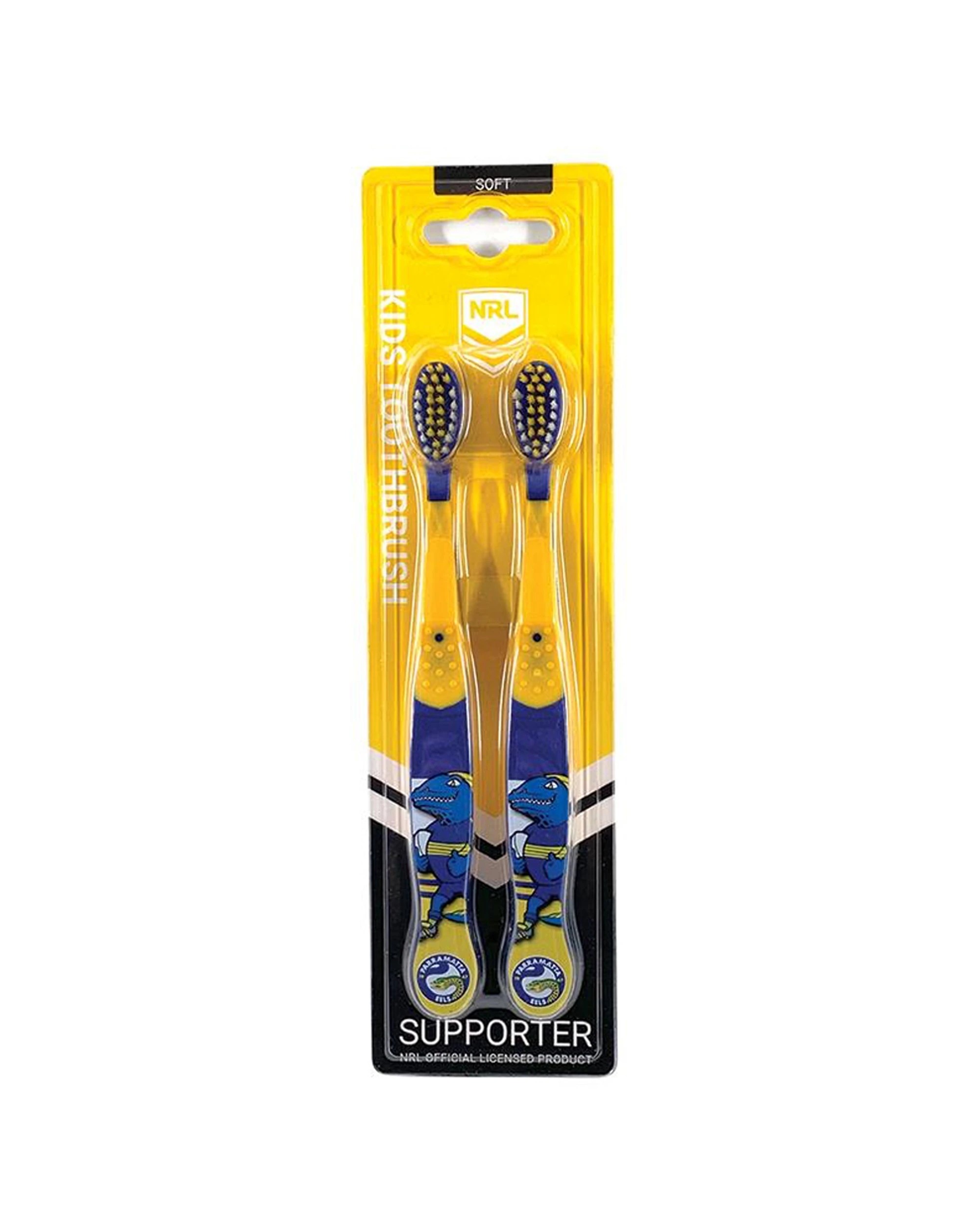 2 NRL 5x 2pc Mascot Parramatta Eels Kids/Toddler Soft Toothbrush - Multi, 2 of 2