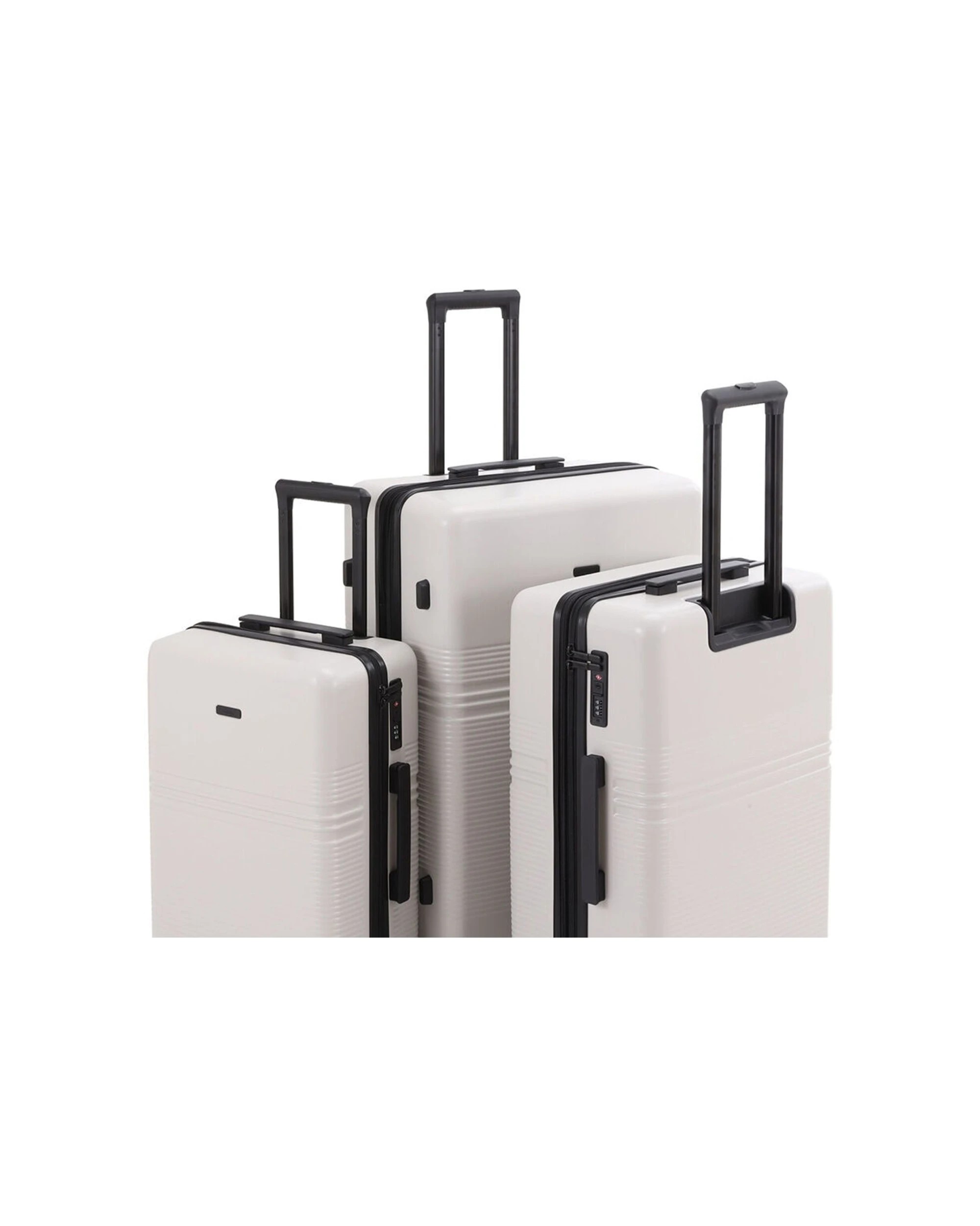 4 Paklite 3pc Elements Travel Luggage Set Suitcase Lightweight Expandable Oatmeal - White, 4 of 7