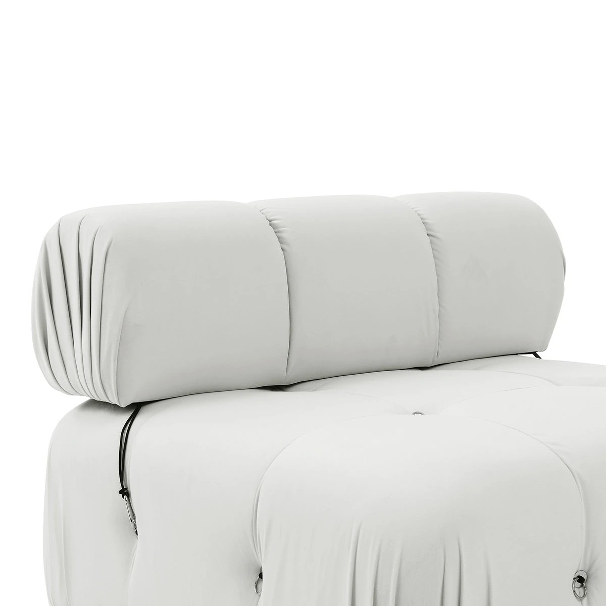 7 Foret 3 Seater Sofa Modular Arm Seat Tufted Velvet Lounge Couch Chaise Beige, 7 of 9