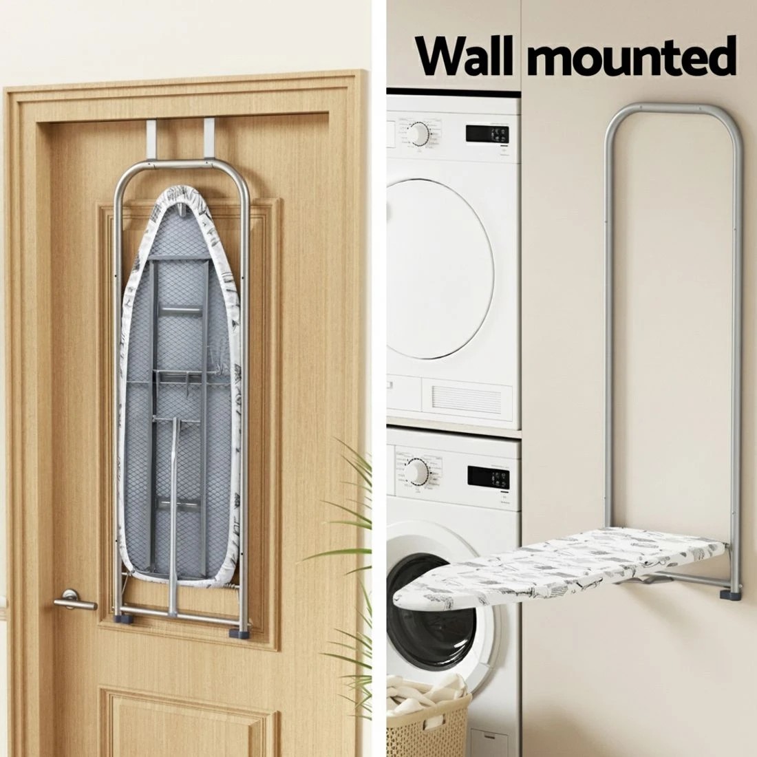 3 Artiss Ironing Board Wall Mounted Foldable - Grey, 3 of 6