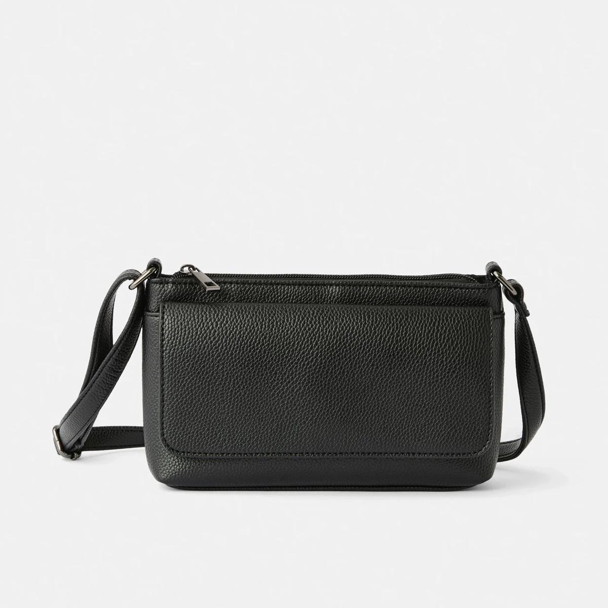 1 Envelope Pocket Crossbody Bag BLACK, 1 of 6