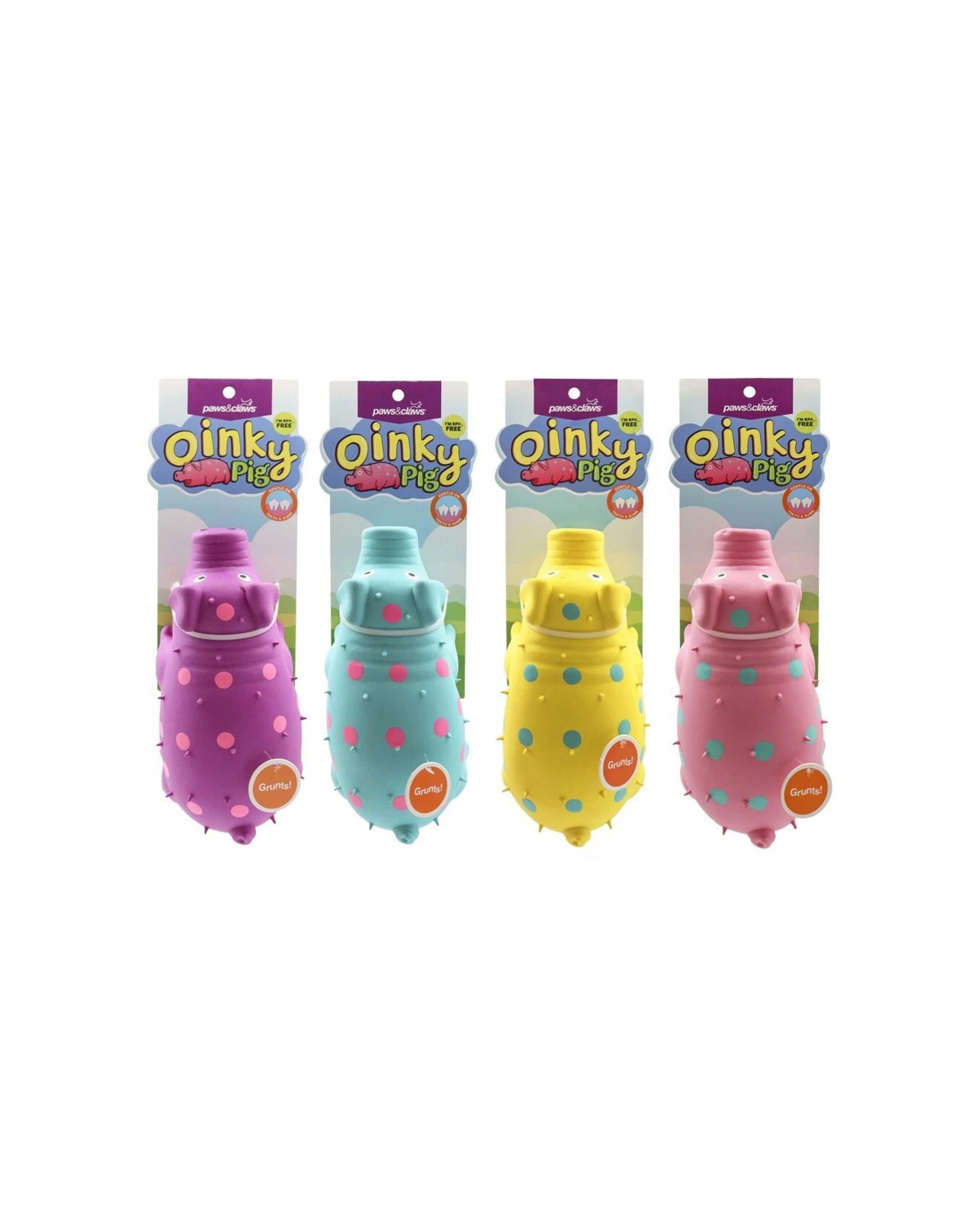 2 Paws And Claws 21cm Oinky Pig Latex Pet Dog Cat Squeaking Chew Toy - Assorted, 2 of 5