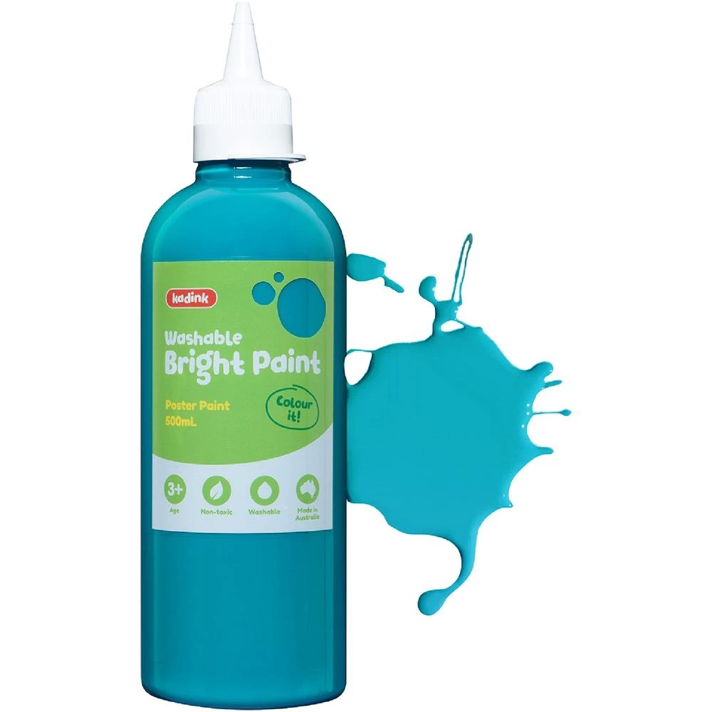 1 Kadink Washable Bright Poster Paint 500mL Turquoise, 1 of 2