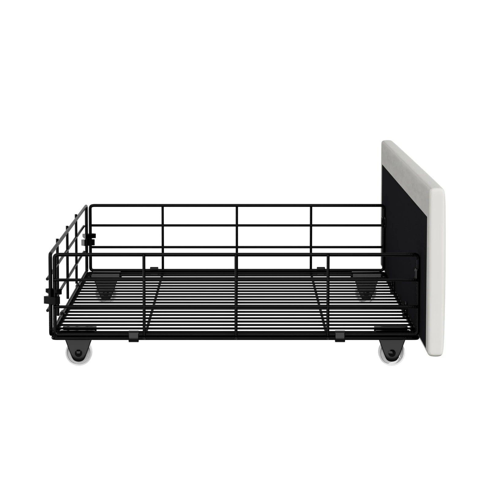6 Oikiture Bed Frame Trundle Storage Metal Drawers Set of 2 - White, 6 of 9