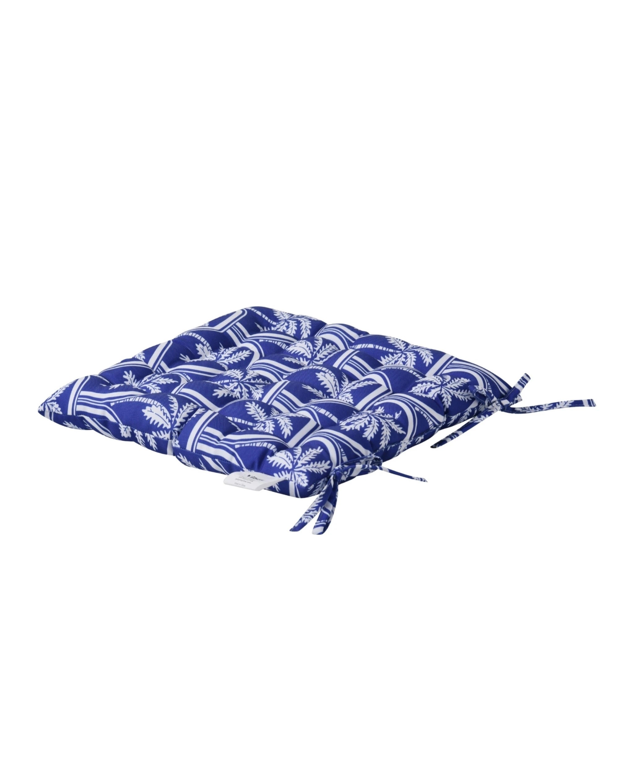 4 Vibes Isola Palms Printed Outdoor Seat Cushions (Set of 4) 40x40cm - Blue Palms, 4 of 8