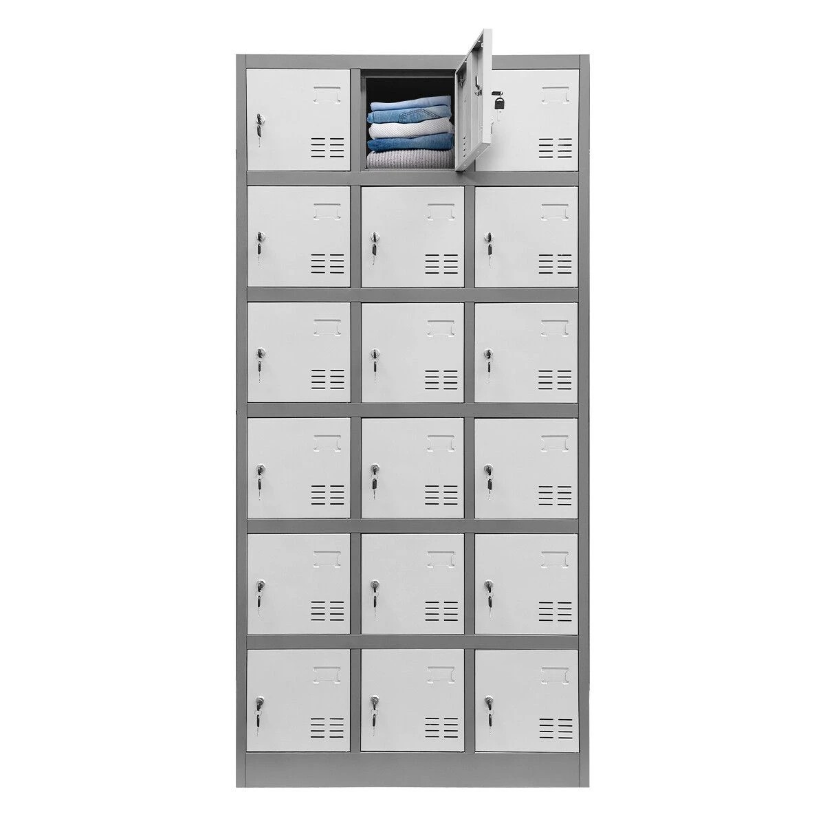 3 Ausway 18 Doors Metal Steel Locker Storage Cabinet Gym Office School, 3 of 7