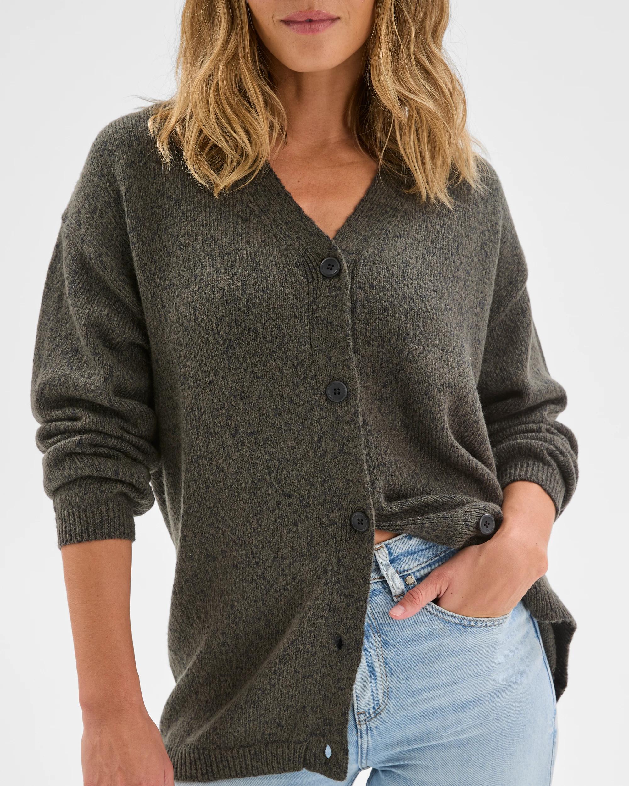 5 Target Woman Twist Slub Grandpa Cardigan OREGANO MARLE, 5 of 6
