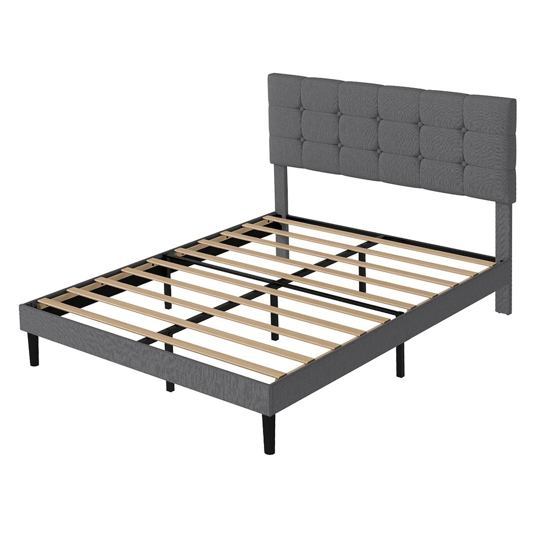 1 Levede Queen Size Bed Frame Upholstered, 1 of 8