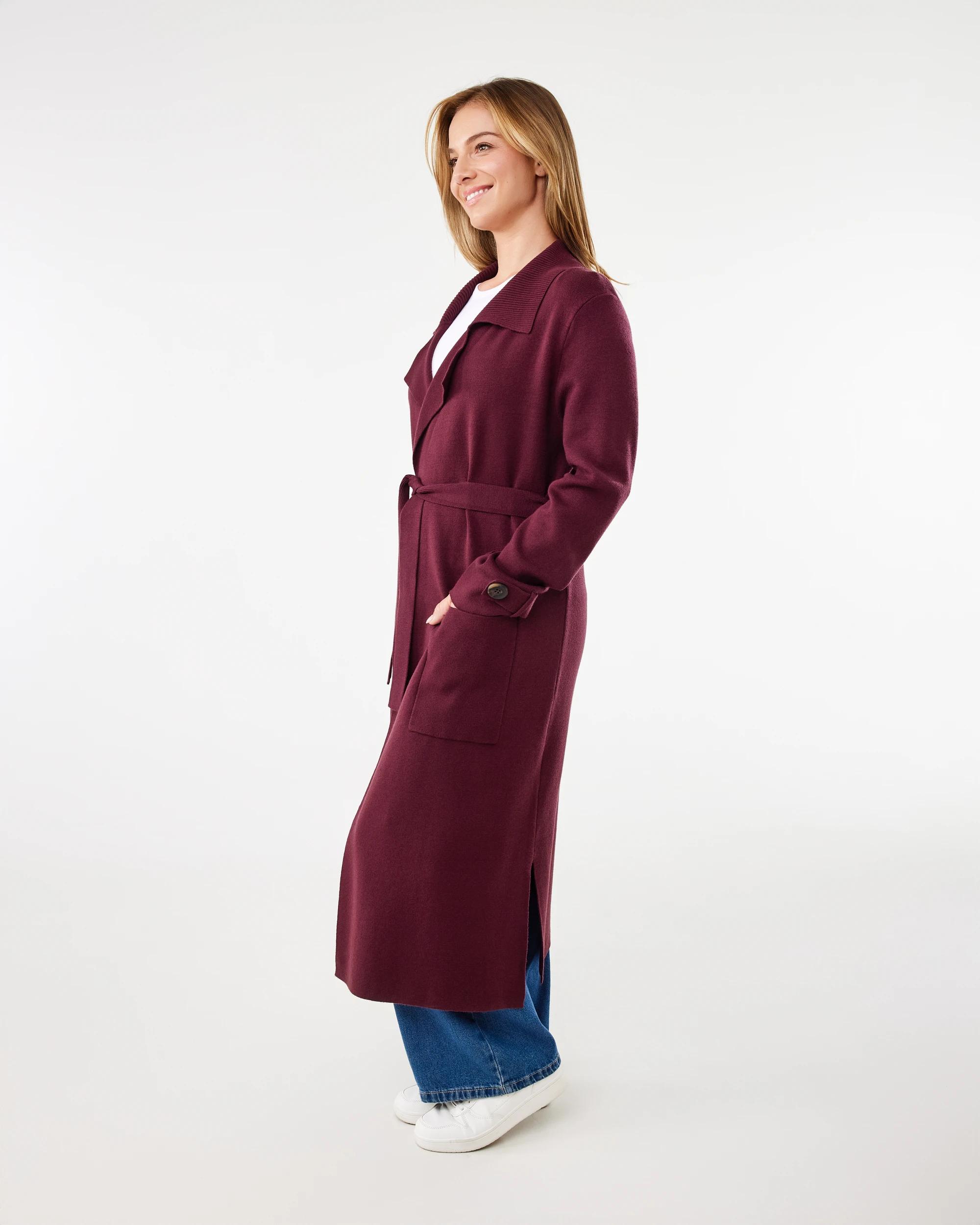 3 Trench Coatigan Red Royale, 3 of 7