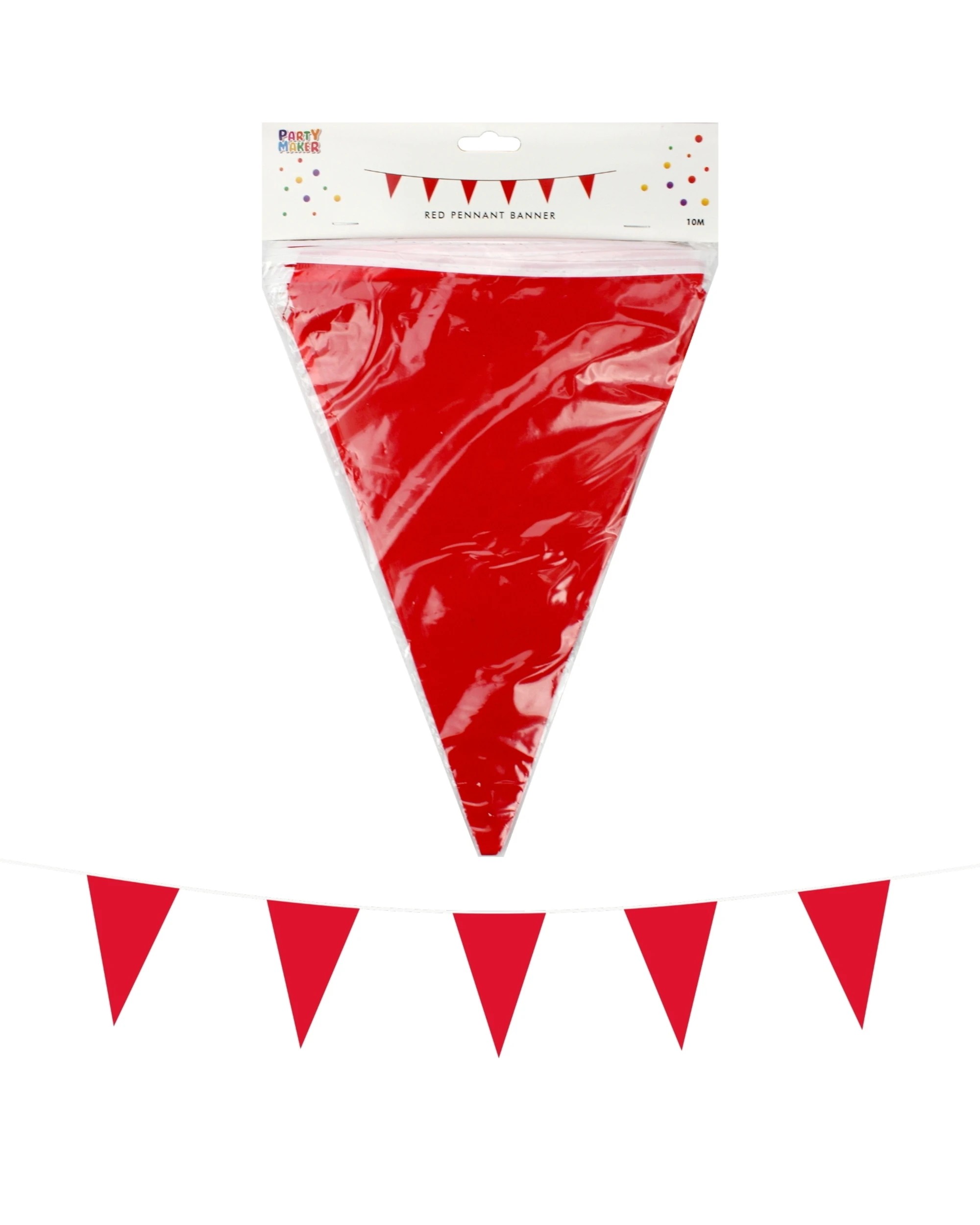 1 Partyrama Red Plastic Flag Banner 10m - Red, 1 of 1