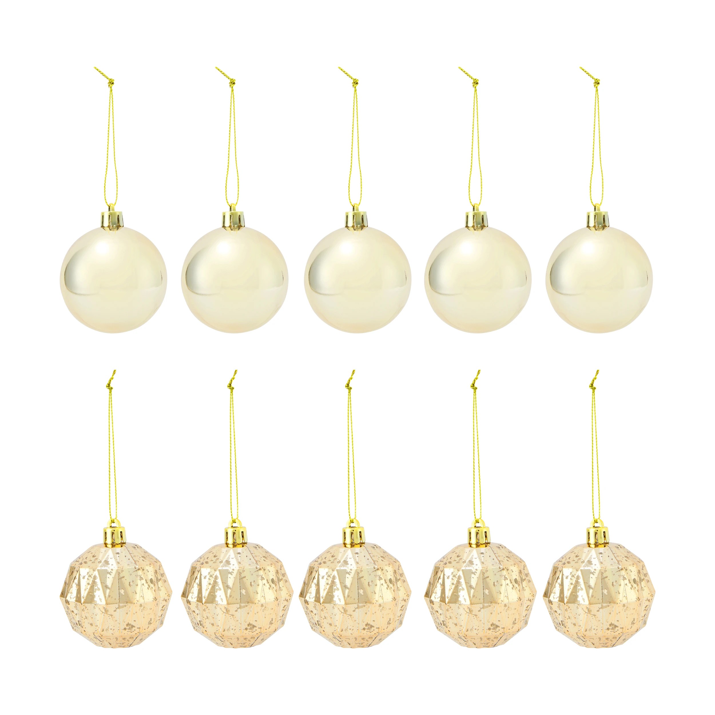 2 10 Pack 6cm Gold Baubles, 2 of 6