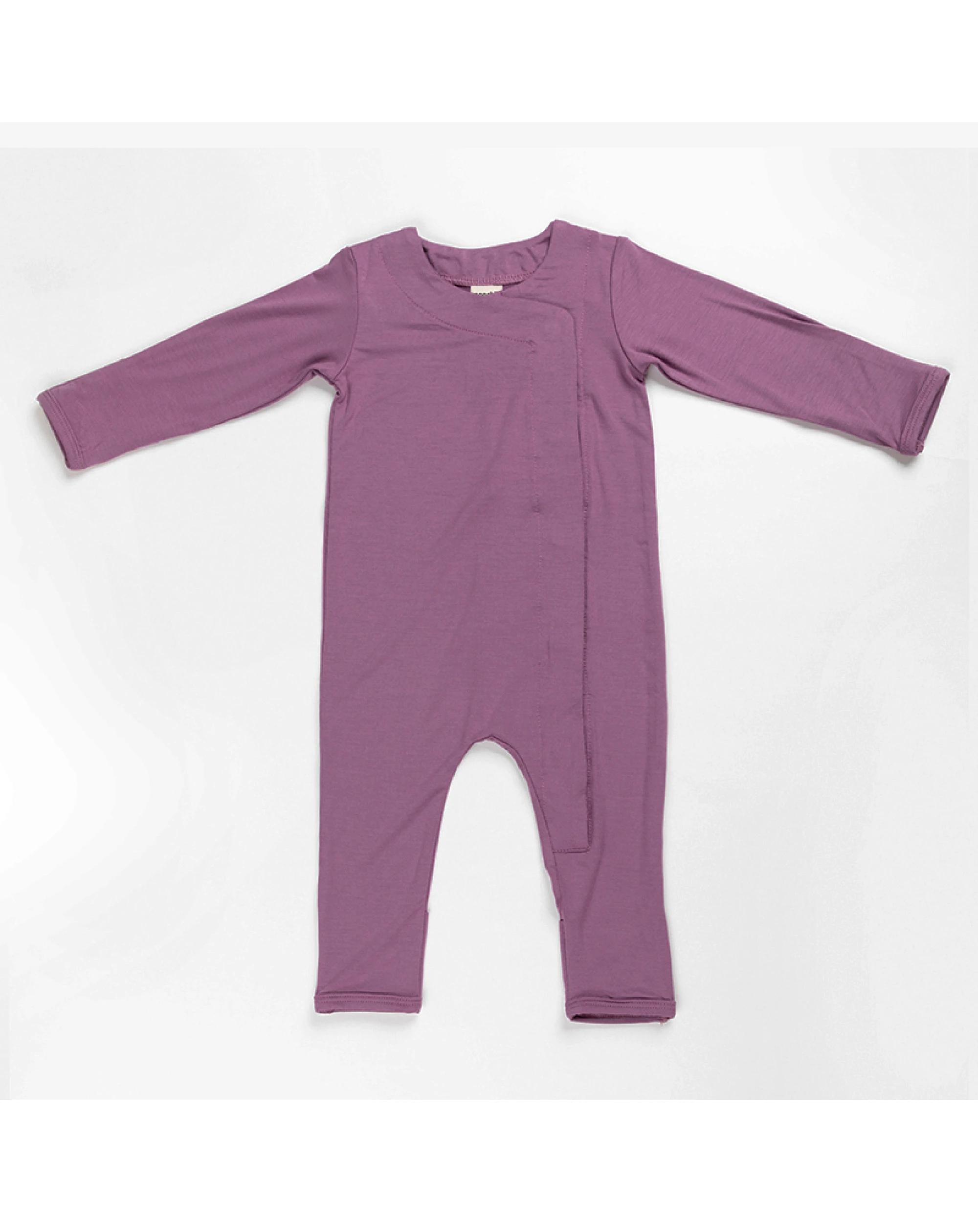 Ponchik Babies + Kids Magnetic Bamboo Body Suit Onesie Plum - Purple ...