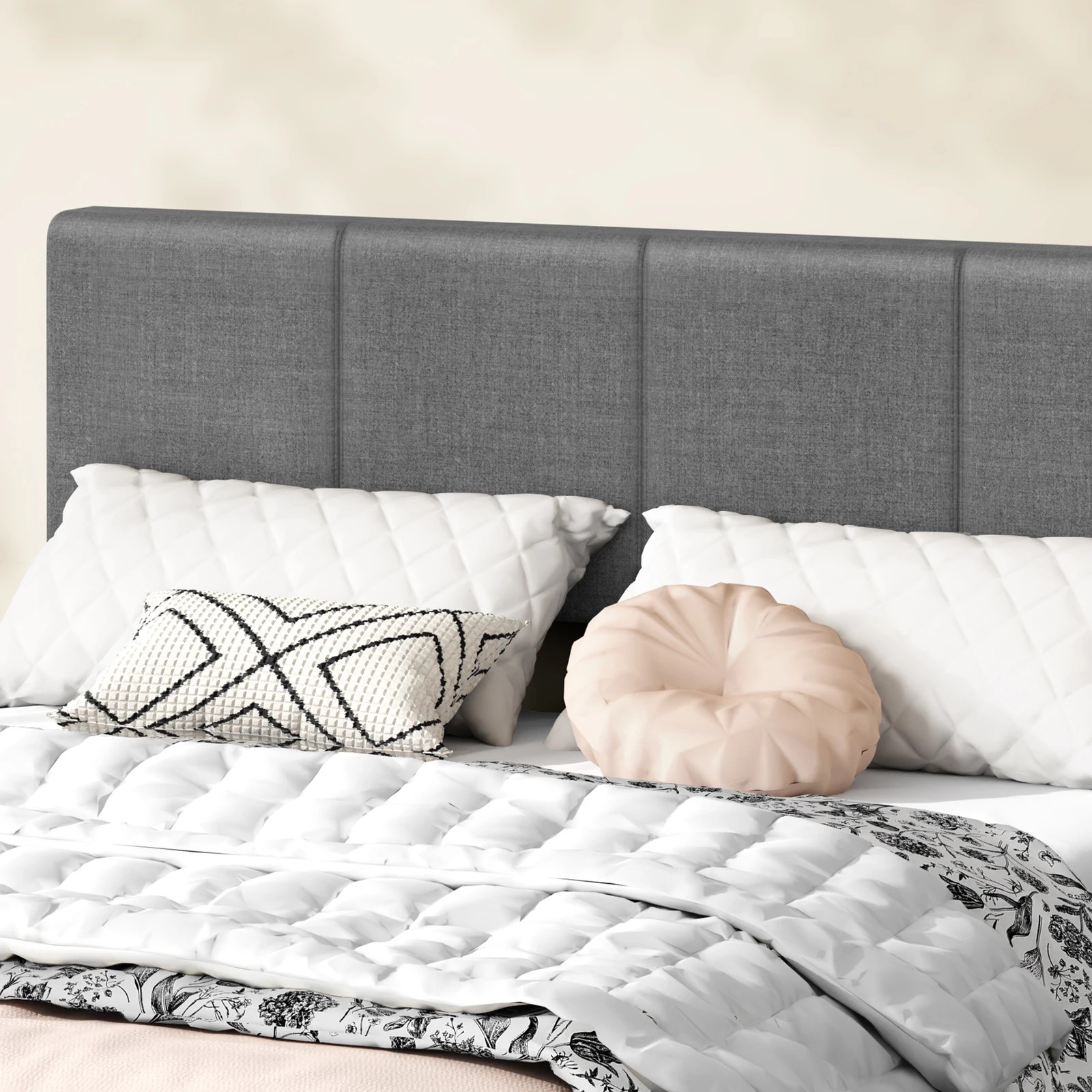 5 Alfordson Bed Frame Double Gas Lift Storage Adjustable Headboard Luria - Grey, 5 of 10