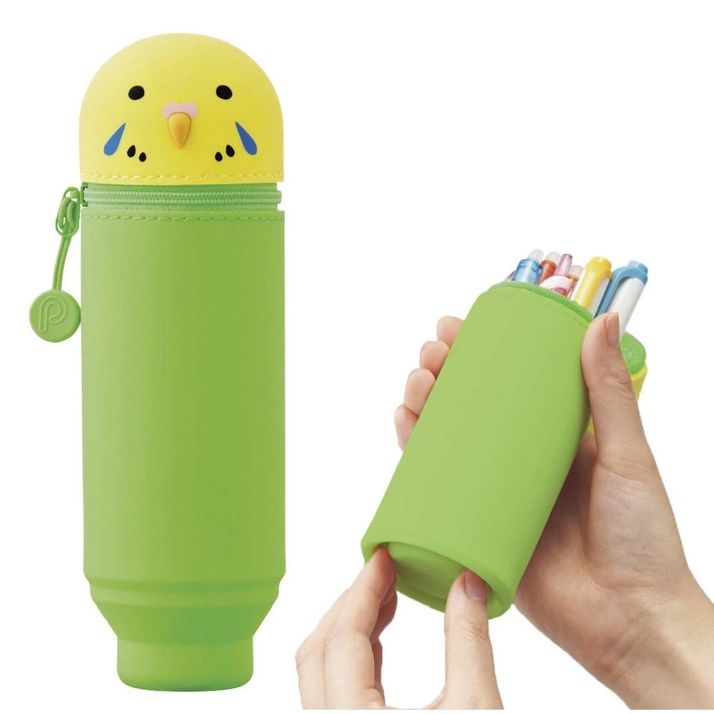 4 PuniLabo Single Zip Stand Up Silicone Pencil Case Parakeet, 4 of 4
