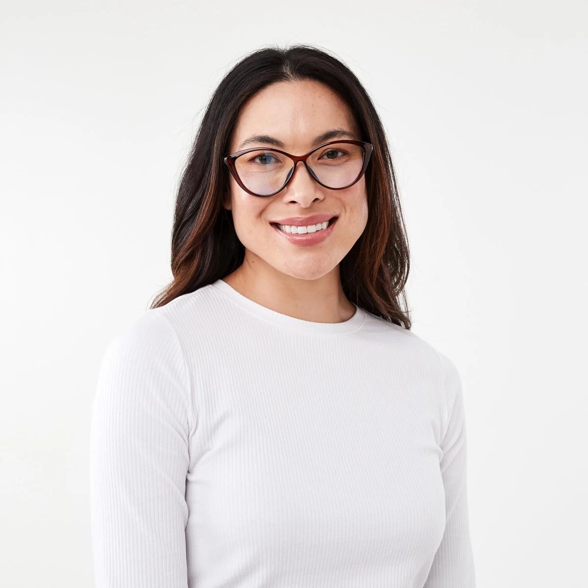 5 Cat Eye Blue Light Glasses Brown, 5 of 6