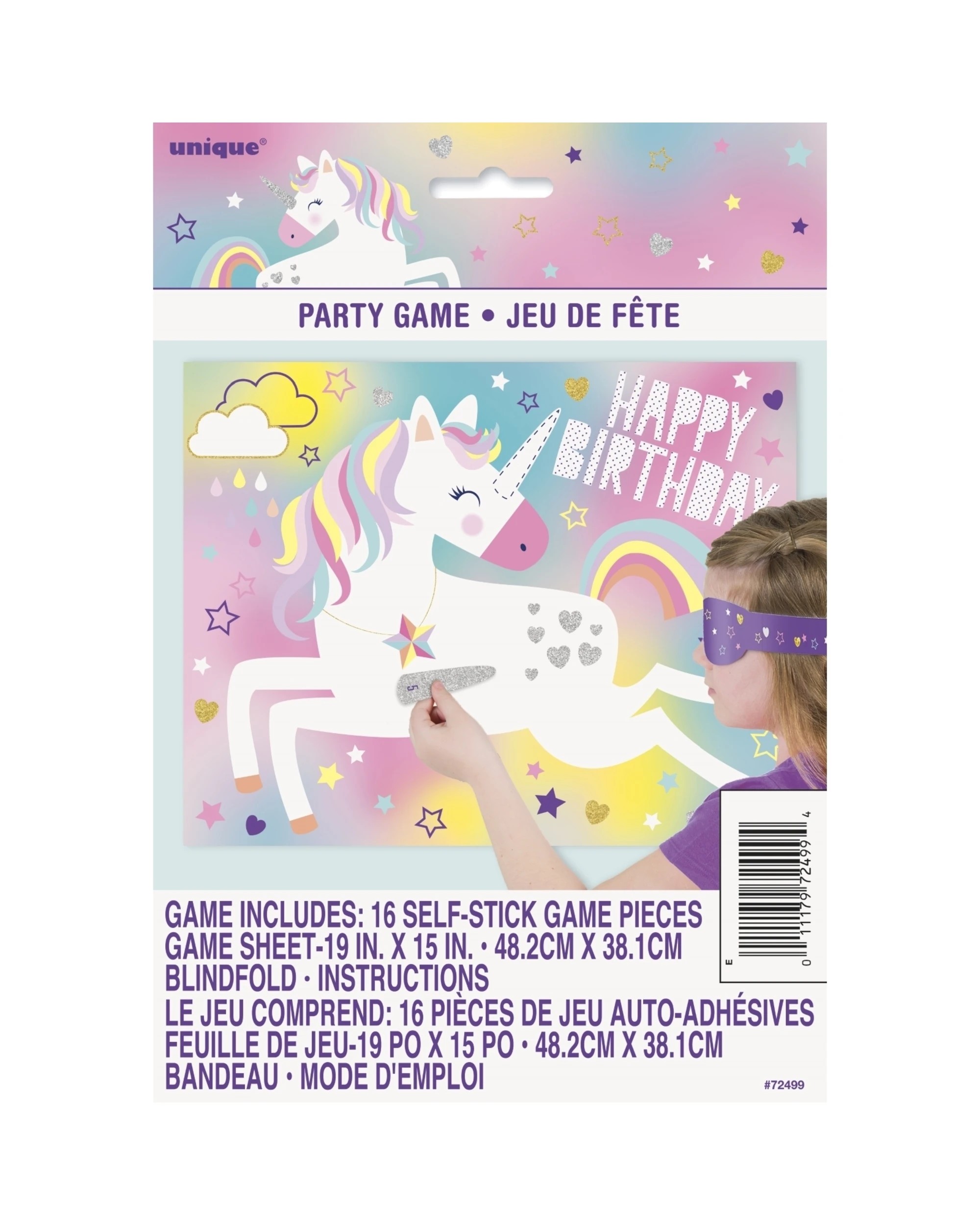 2 Unique Hip Hip Hooray Unicorn Pin the Horn Party Game, 2 of 2