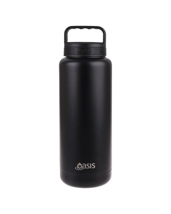 Oasis 1.2l Double Wall Insulated Titan Drink Water Bottle Stainless Steel Black - Black