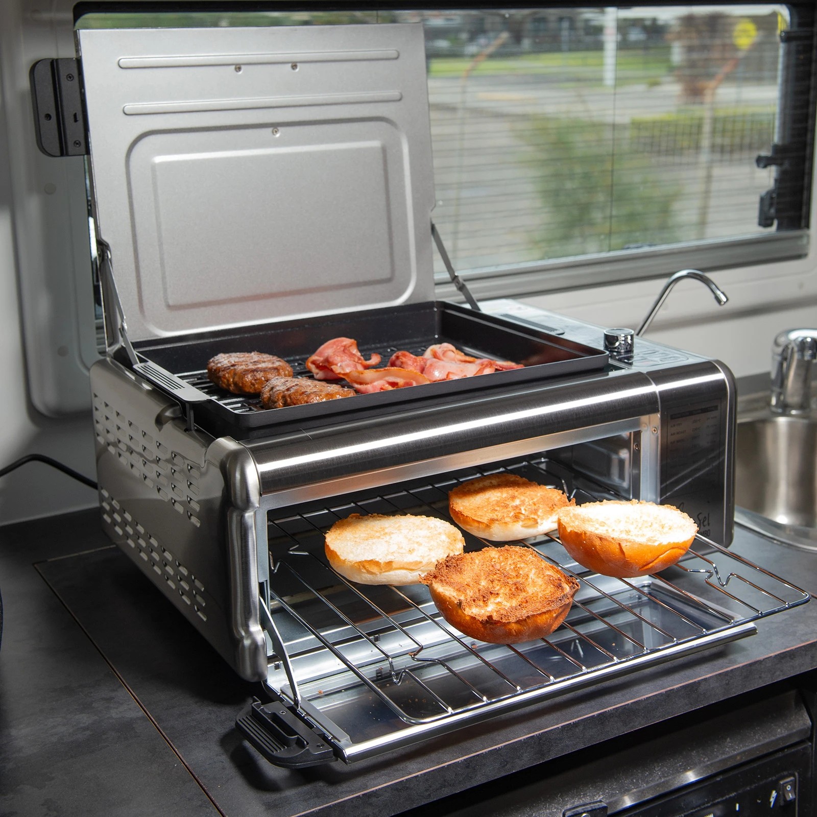 2 Kitchen Couture 9-In-1 Sensei XL Flip Air Fryer Oven Grill Stainless Steel - Silver, 2 of 7