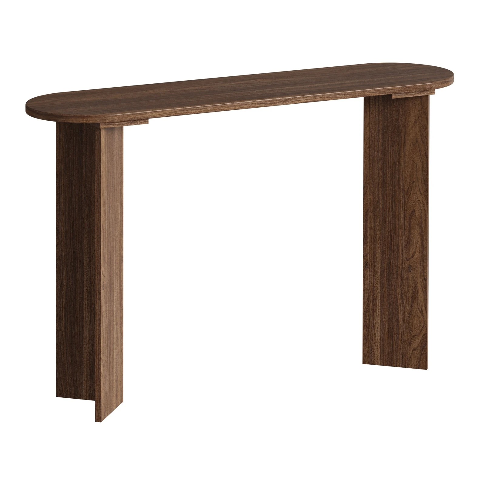 8 Oikiture Console Table Oval Entryway Storage Hallway Sofa Side Desk - Brown, 8 of 8