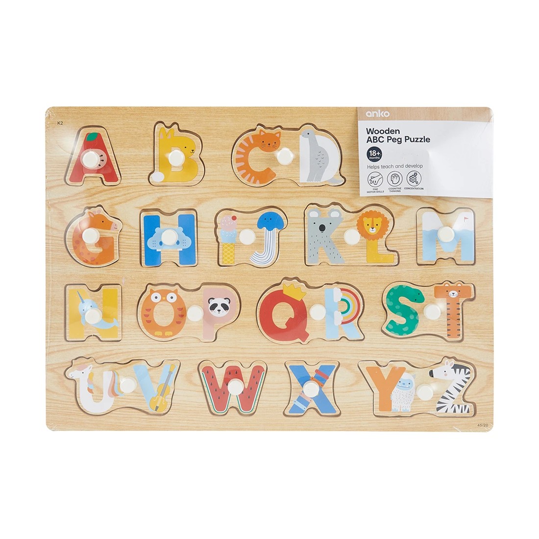 5 Wooden Alphabet Peg Puzzle, 5 of 6