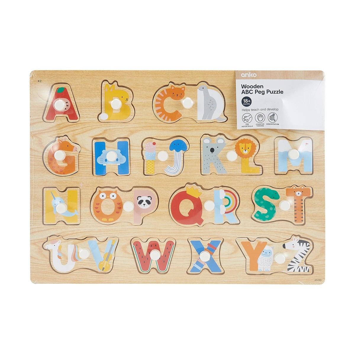 5 Wooden Alphabet Peg Puzzle, 5 of 6