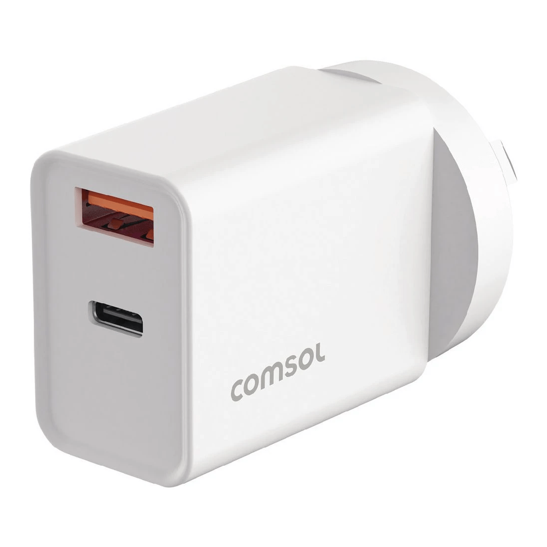 1 Comsol 20W Dual Port Wall Charger White, 1 of 5