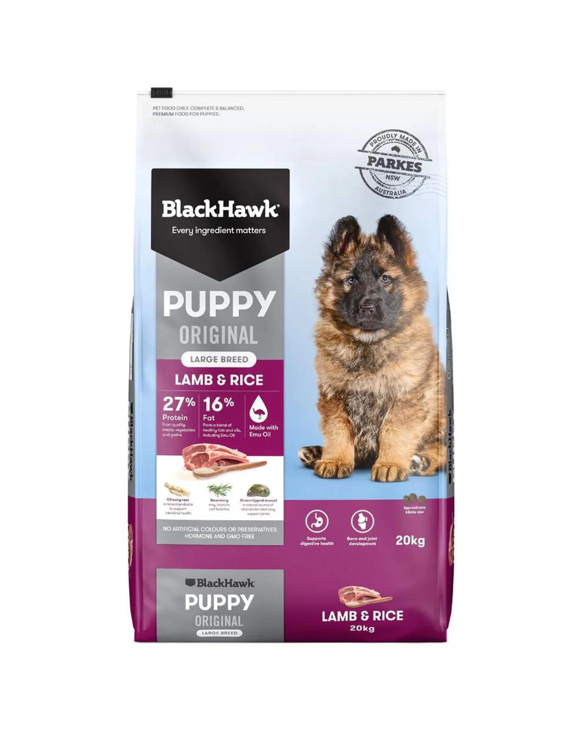 1 Black Hawk Puppy Large Breed Original Dry Dog Food Lamb & Rice 20kg, 1 of 9