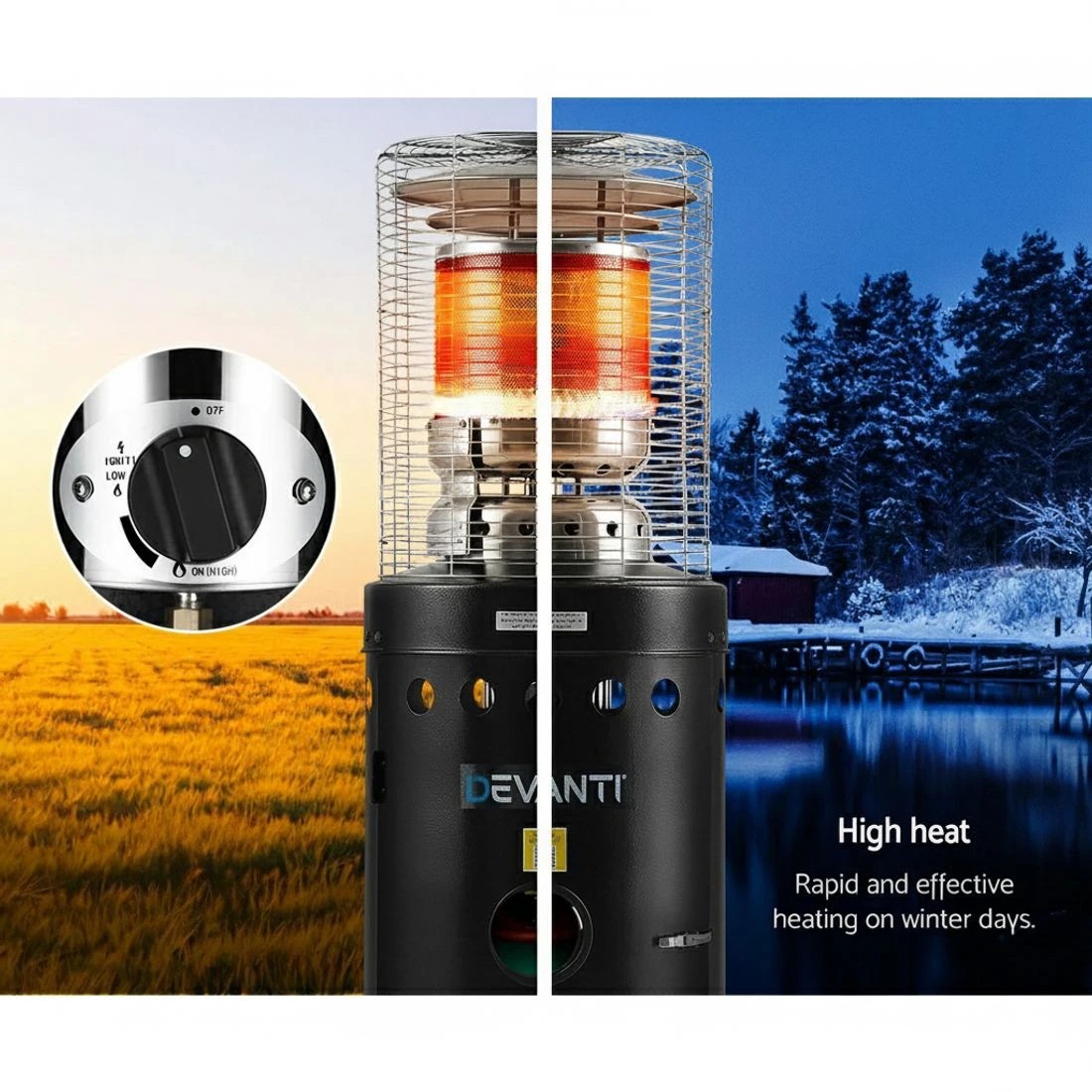 4 Devanti Outdoor Gas Patio Heater - Black, 4 of 8