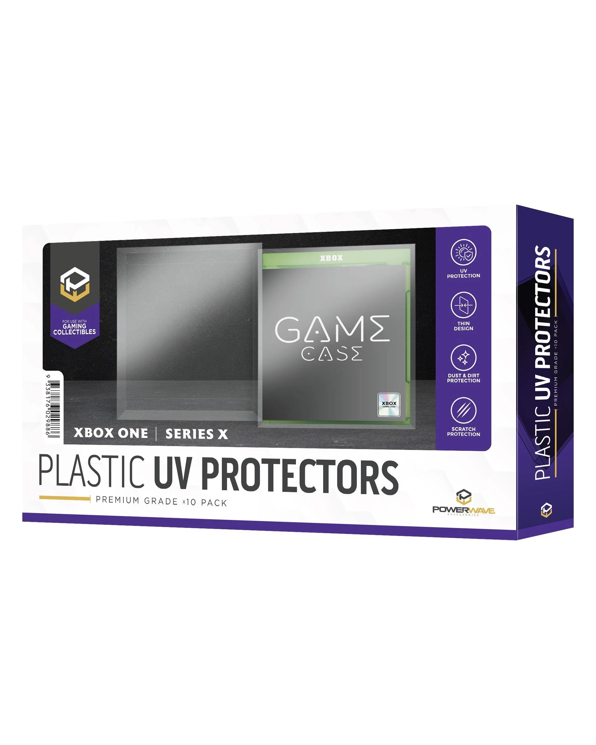 1 Powerwave Xbox One / Series X Game Case 0.5mm Plastic UV Protector 10 Pack - Clear, 1 of 1