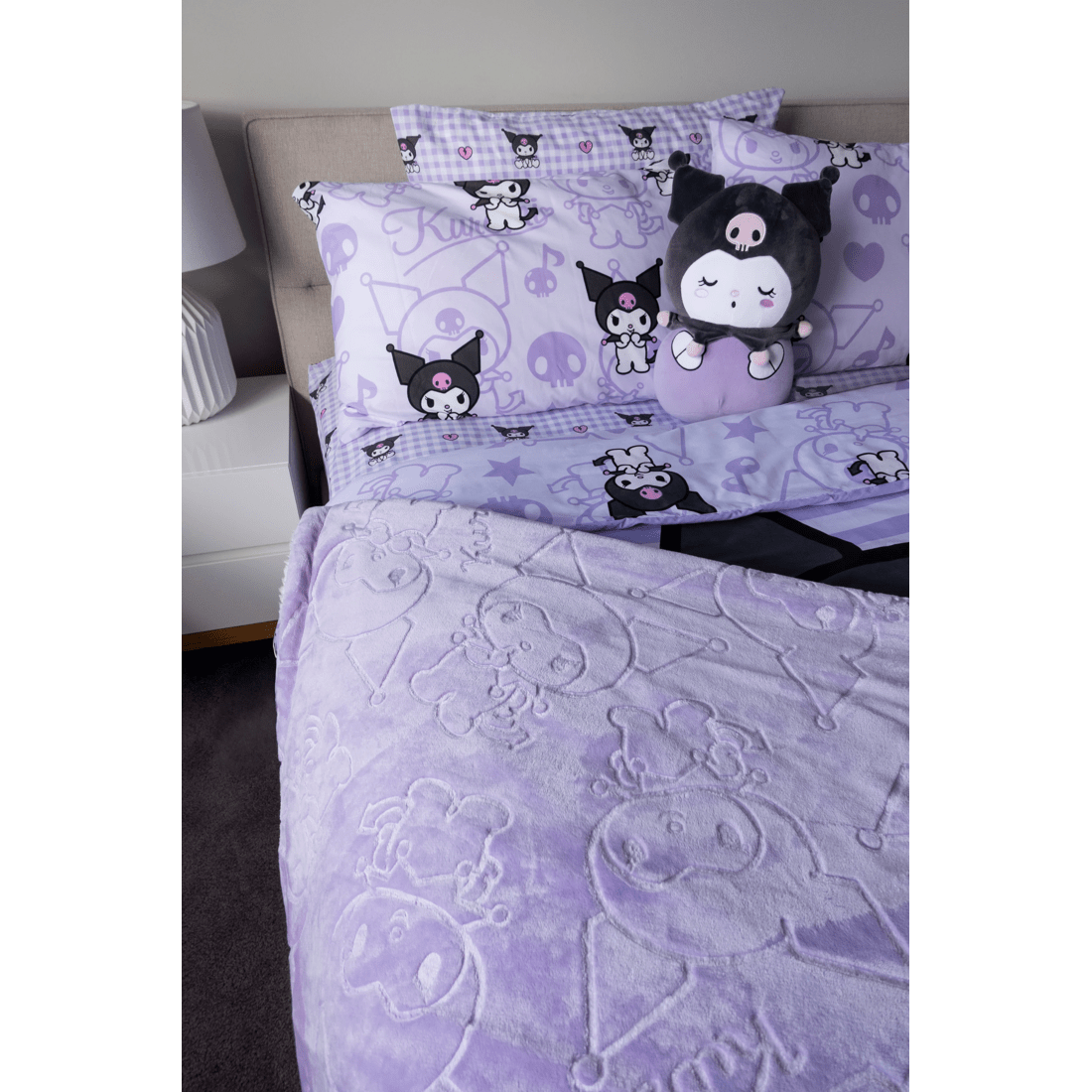 2 Hello Kitty Kuromi Blanket With Cushion
 - Purple, 2 of 5