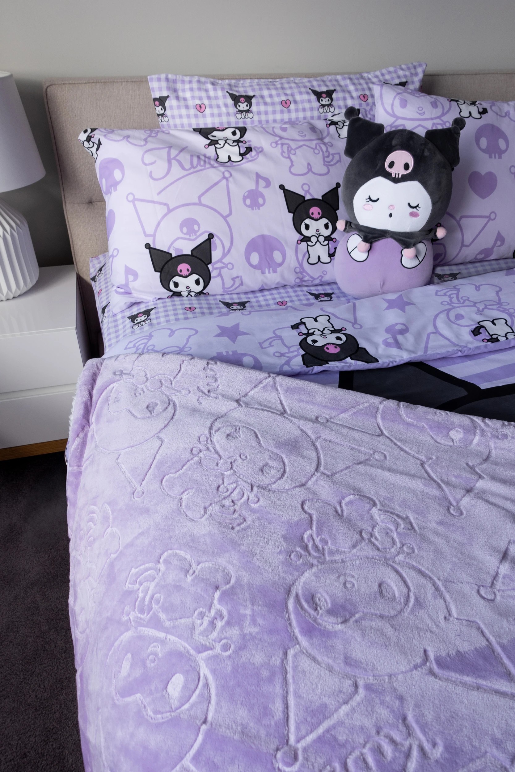 2 Hello Kitty Kuromi Blanket With Cushion
 - Purple, 2 of 5