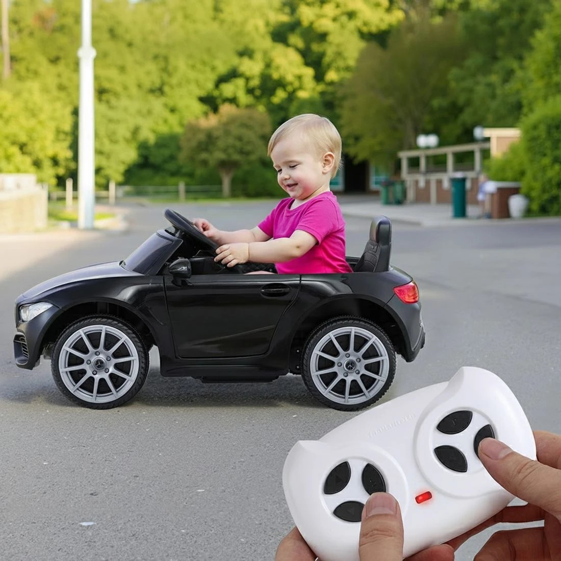 5 Kids Electric Ride On Car Licensed Outdoor Toys Cars Music Remote - Black, 5 of 5