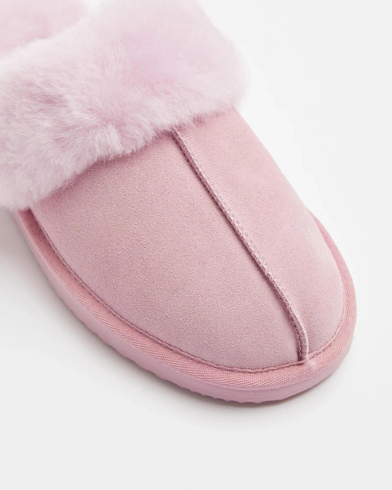 2 Australian Design Ugg Boots and Slippers Womens Sheepskin and Leather Slipper Scuff PINK, 2 of 6