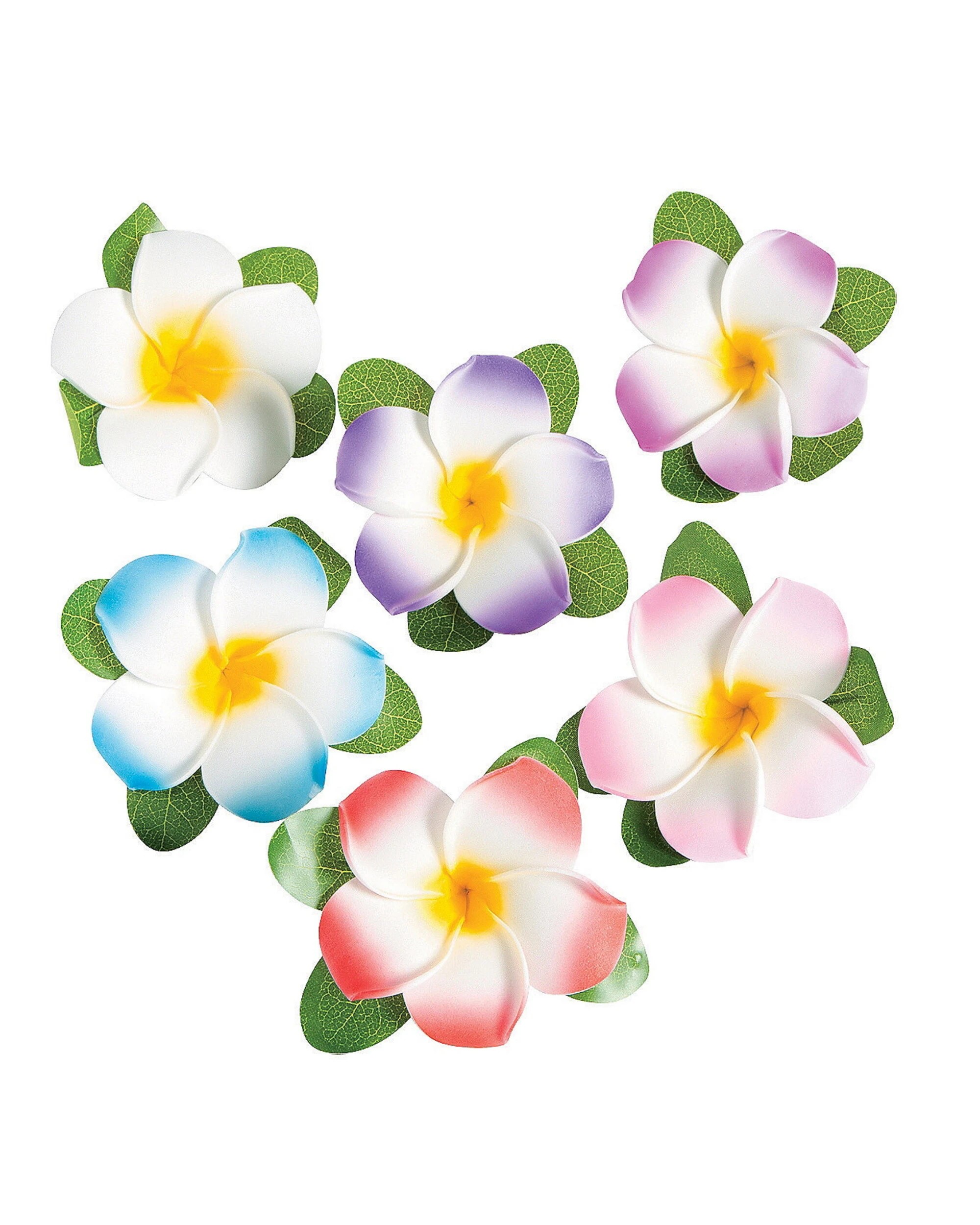 1 Partyrama Plumeria Flower Hair Clips Pack of 12 - Assorted, 1 of 1