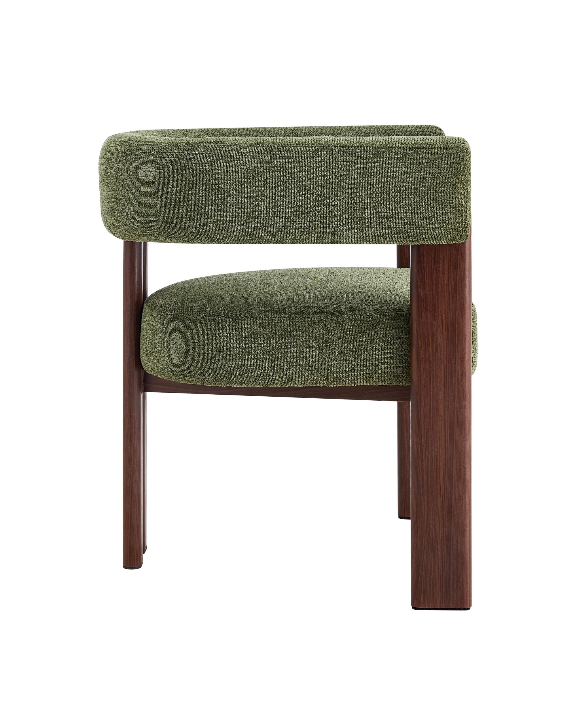 5 Kodu Accent Lounge Chair Armchair Olive and Walnut - Green, 5 of 10