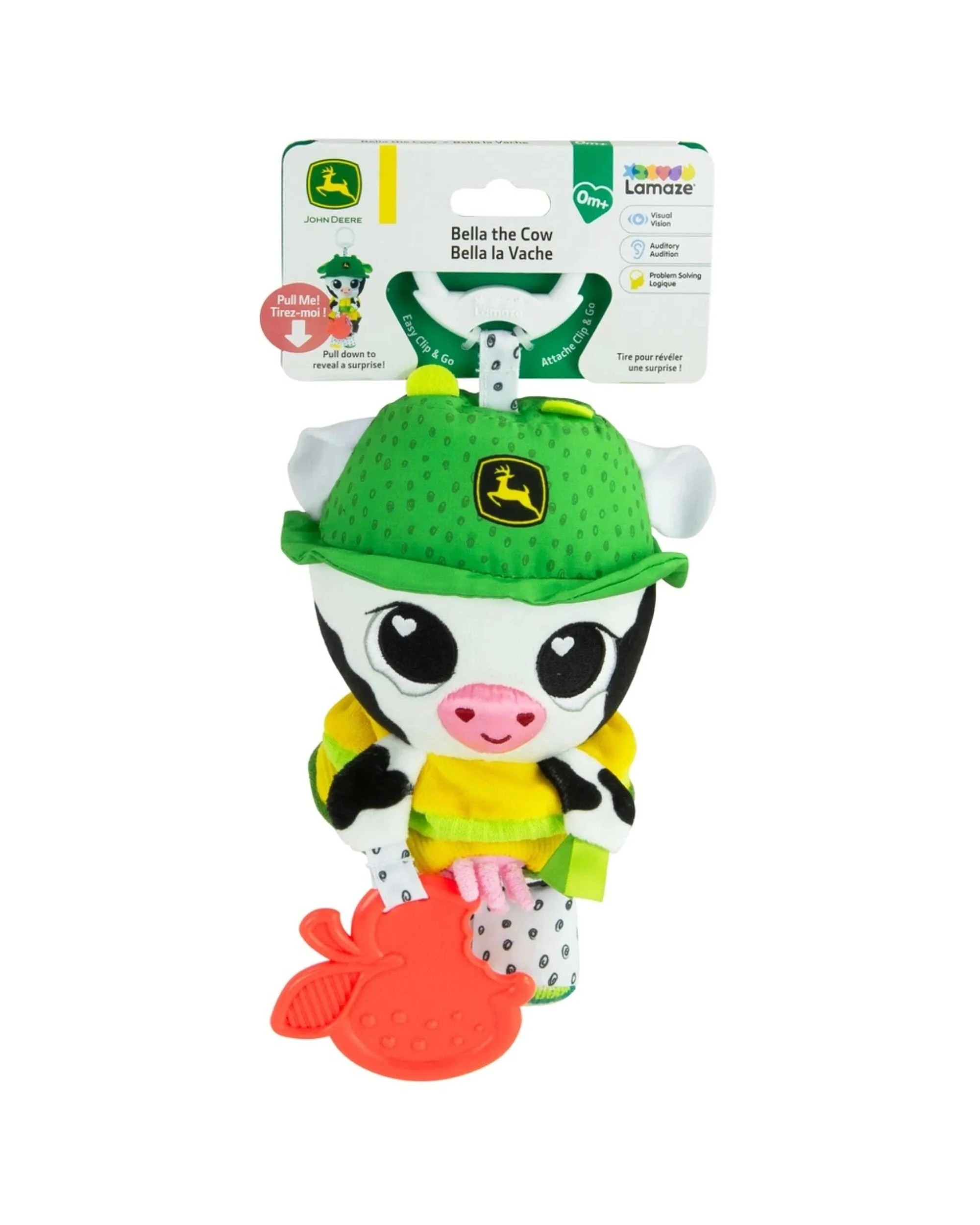 1 Lamaze Clip and Go John Deere Bella the Cow Plush, 1 of 5