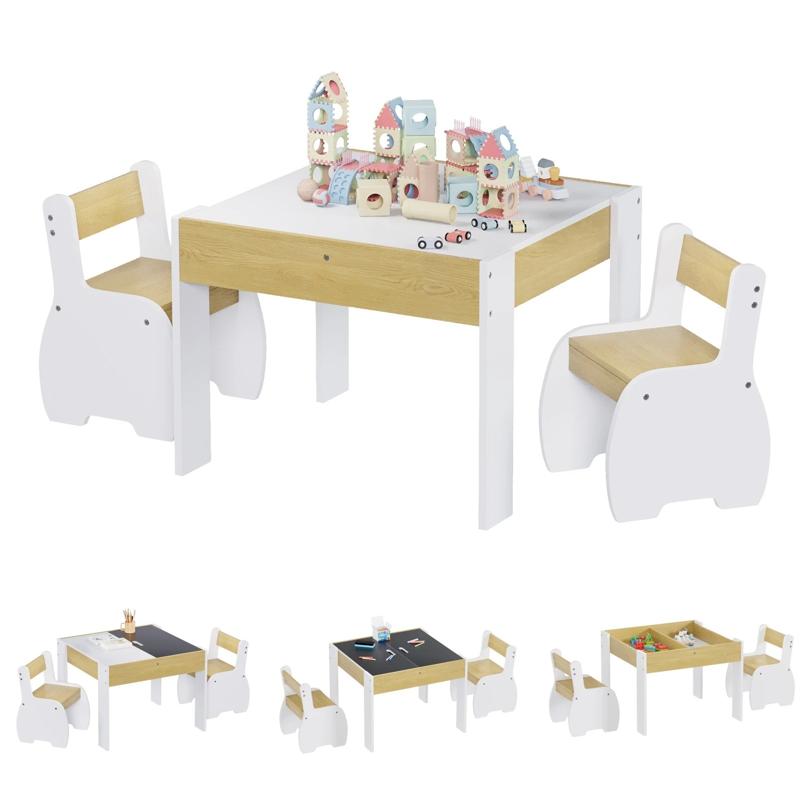 1 Advwin Kids Table and Chairs Set, 1 of 10