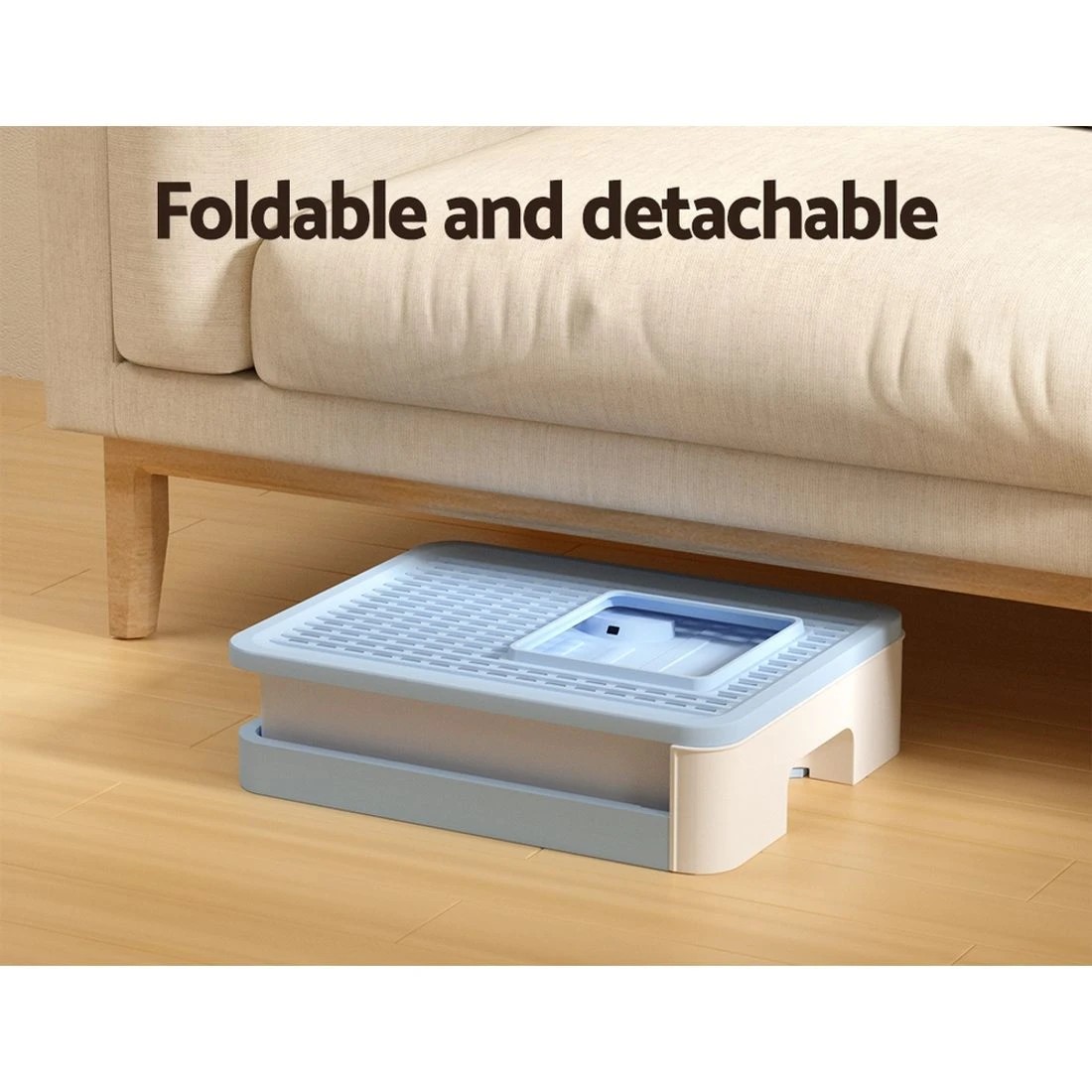 7 i.Pet Cat Litter Box Large Tray Kitty Toilet Enclosed Hooded Foldable Scoop - Blue, 7 of 7