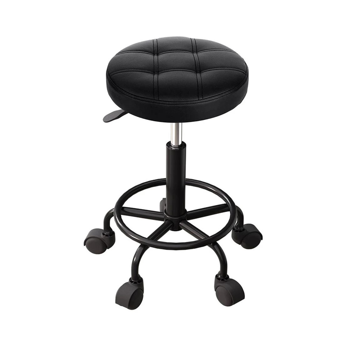 3 Artiss Salon Stool Round Swivel Chairs - Black, 3 of 4