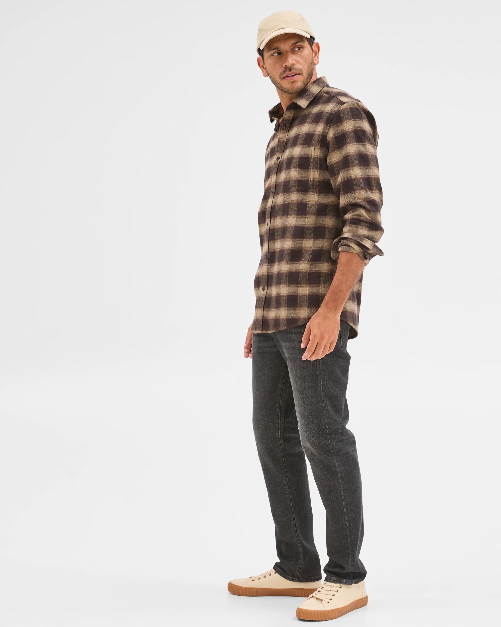 5 Target Australian Cotton Long Sleeve Flannelette Shirt CHOCOLATE, 5 of 6