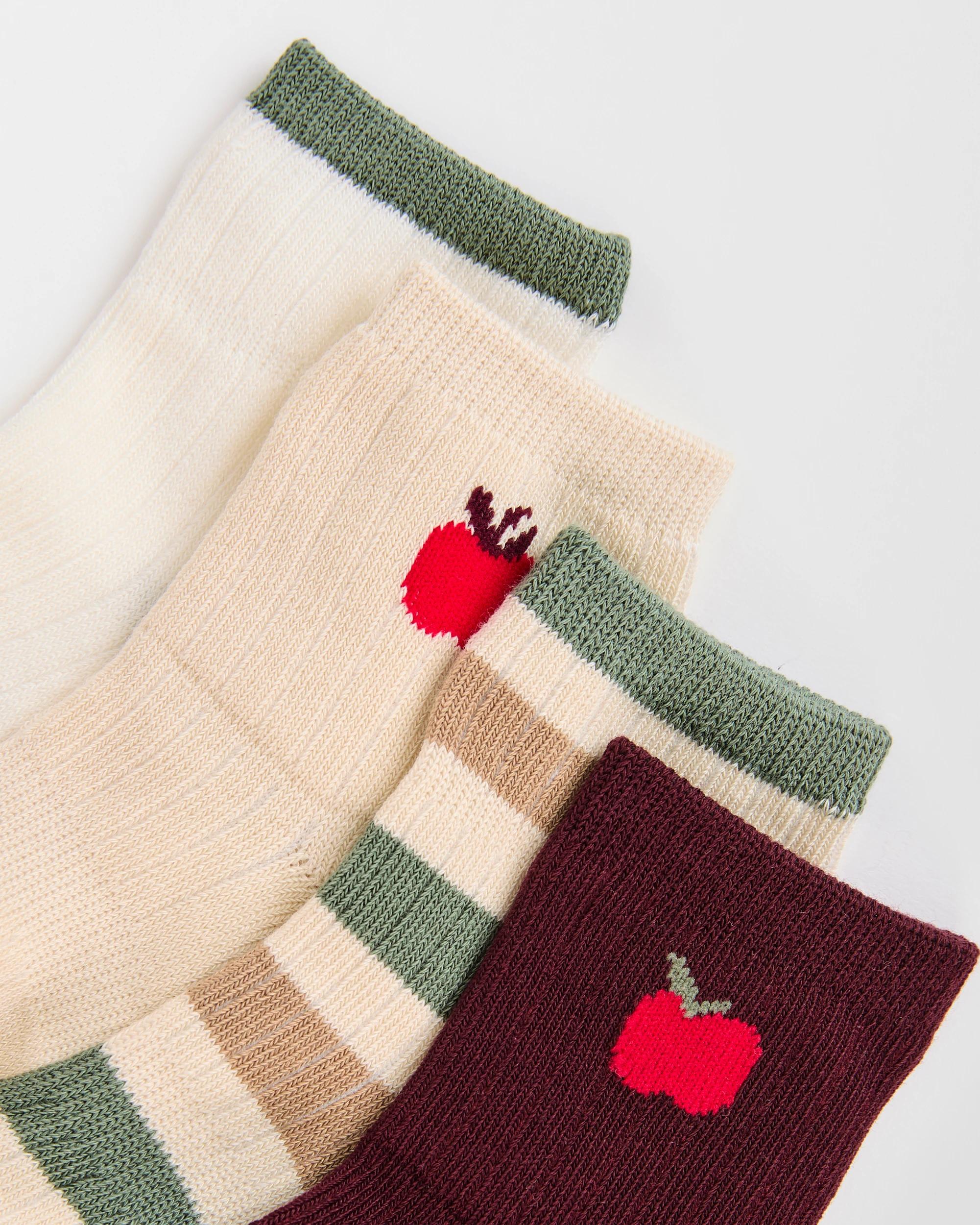 2 Target Baby Baby Australian Cotton Blend 4 Pack Rib Crew Socks BROWN APPLE, 2 of 3