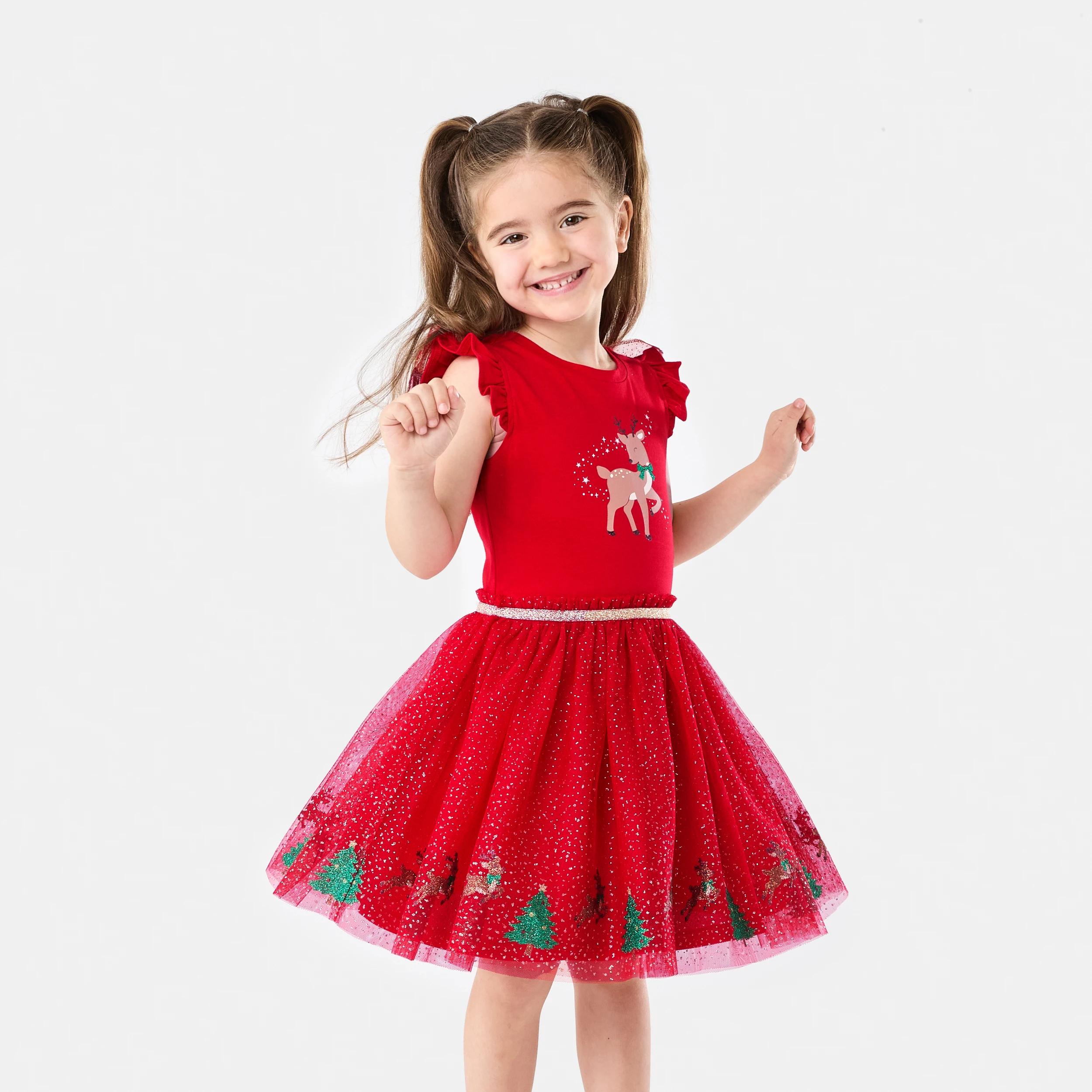 1 Christmas Tutu Dress RED REINDEER, 1 of 10