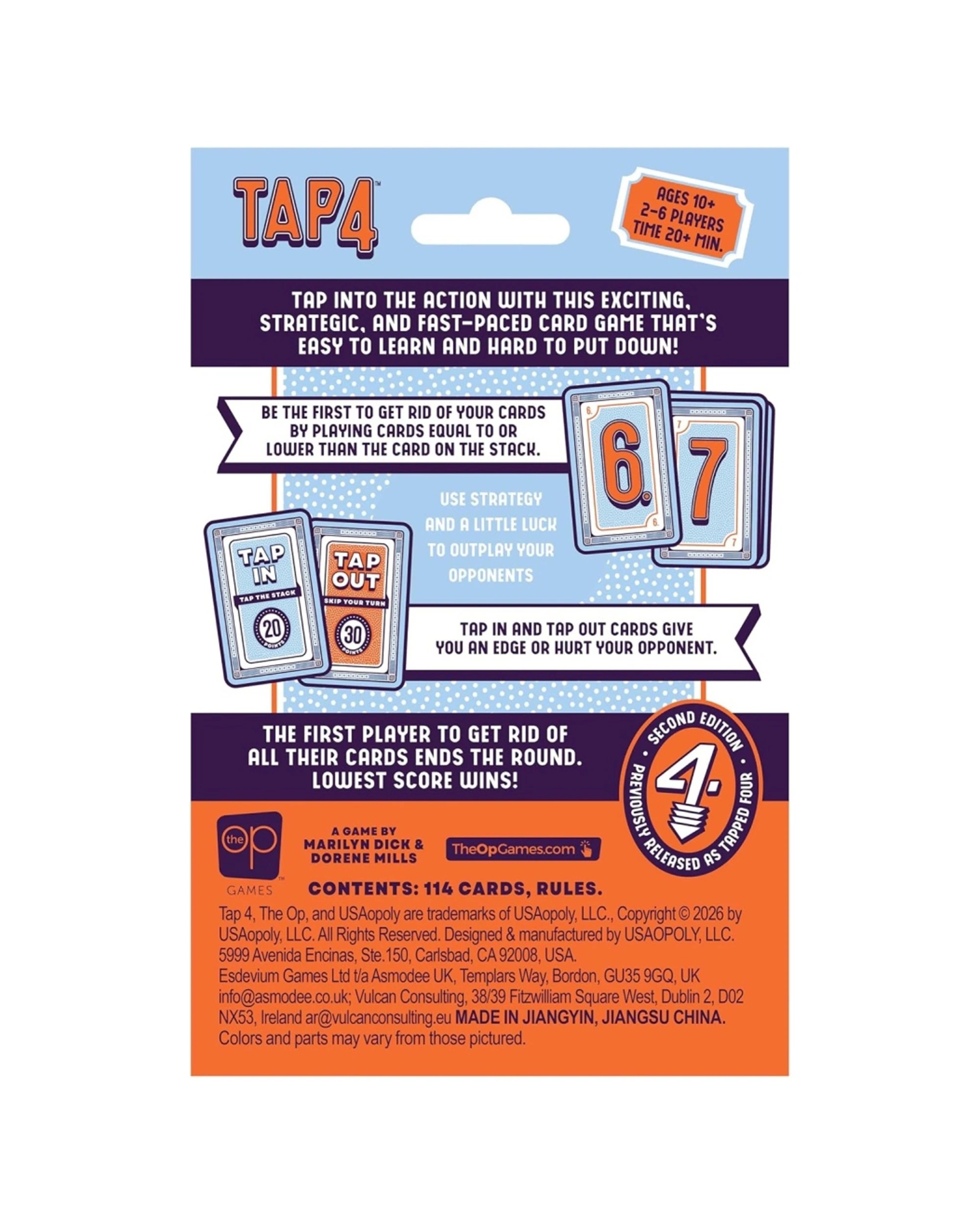 2 USAopoly Tap 4 Card Game Fast Paced Strategic Play 2 to 6 Players - Multi, 2 of 3
